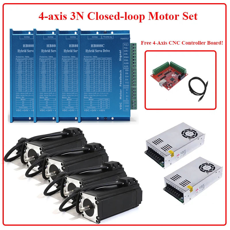 Nema 23 Closed Loop Stepper Motor Driver Kit - 4 Eksenli Nema 23 Kapalı Döngü